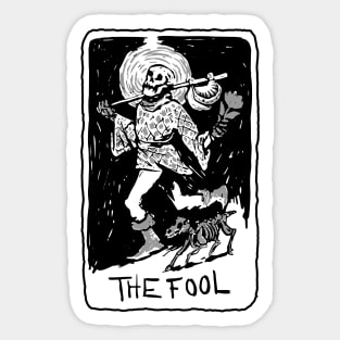 The Fool Skeleton Tarot Card Sticker